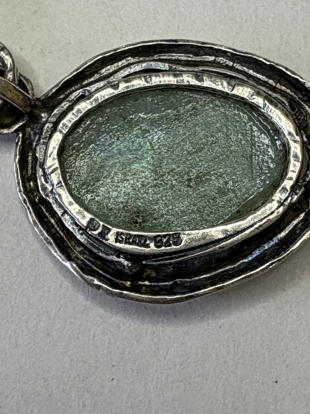 Or Paz 925 Sterling Silver Roman Glass Station Necklace Organic Design Boho - Picture 5 of 6